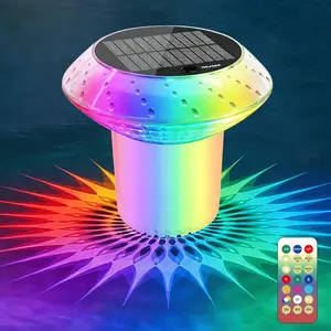 2026 Upgrade Solar Pool Chlorine Floater 3 Inch Tablets 1 Pack, 1800mAh Floating Pool Lights with Remote, 42 Lighting, Timer Function, IP68 Waterproof for Inground/Above Ground Pool, Pool Party SPA
