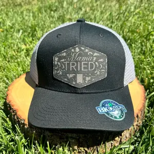 Mama Tried - laser engraved leather patch SnapBack Hat - funny and unique