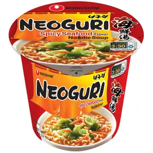 Nongshim Neoguri Cup – Spicy Seafood Korean Ramen (6 Pack) | Thick Noodles & Bold Ocean Flavor