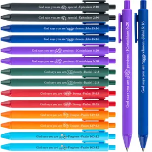 Bible Verse Pens Set,14/7 Pack Inspirational Scripture Pens,7 Bright Colors,Christian Gifts for boys and girls,Church Group Supplies,Bible Study Encouragement Gifts,Religious Faith Pens for Friends and Family