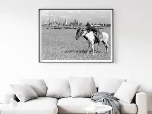 Vintage Dallas poster Print, Cowboy Print, Dallas Wall Art, Black and White, Dallas Photography, Dallas Skyline Art, Texas Decor, Western Print