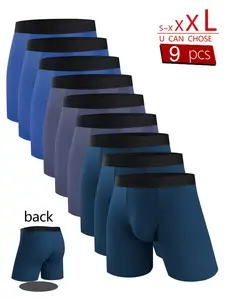 9-Pack Men's Extended-Length Briefs, Mother's Day Gift, Anti-Irritation, Breathable, Medium Stretch, Casual Underwear, All Seasons
