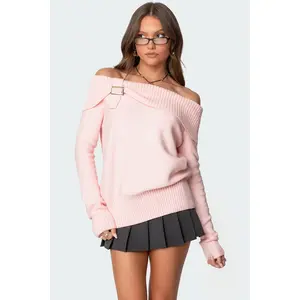 Marilyn Buckled Off Shoulder Sweater