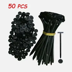 50Pcs Nylon Universal Cable Tie Buckle Self Locking Zip Ties Holder Durable Pin-Type Design for Car Repair & Home Use