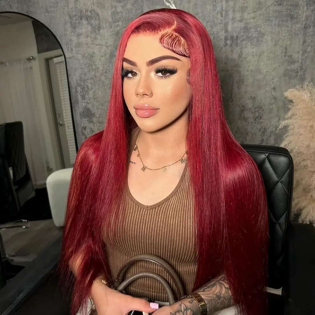 Hot Star 99J Burgundy Wig Human Hair 13x6 Straight Lace Front Wigs Human Hair Pre Plucked HD Transparent Lace Frontal Wigs for Black Women 180% Density Red Colored Body Wave Wig