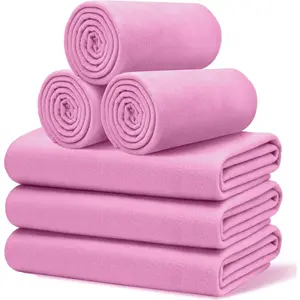 6 count Soft Fleece Throw Blankets 210GSM, 60x50 Inch - Lightweight Cozy Blankets Bulk,  Blankets in Bulk for Wedding Gifts & Homeless Donations and Valentine's Day()