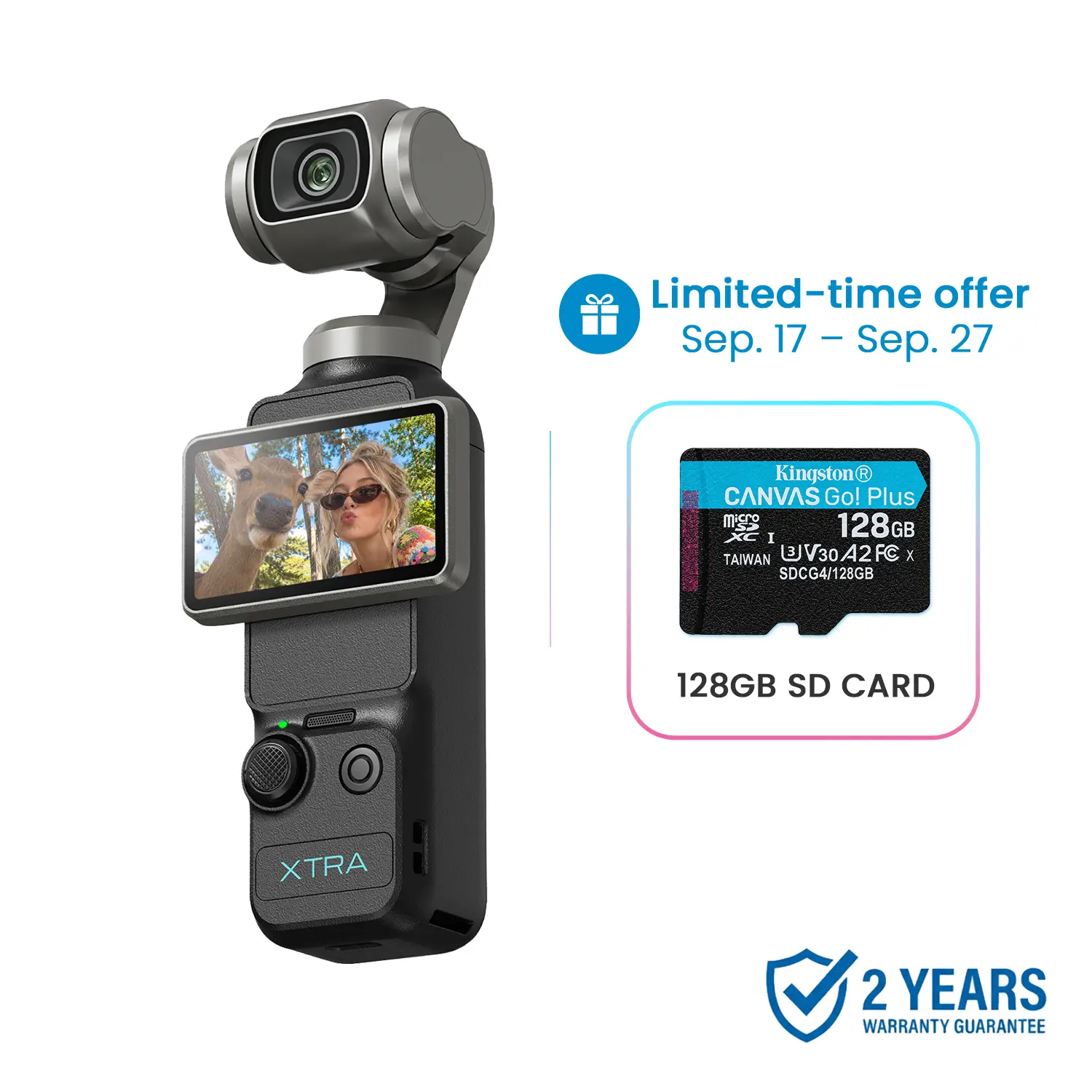 Xtra Muse Vlogging Video Recording Digital Camera, 1'' CMOS 4K/120fps, 3-Axis Handheld Stabilizer, Fast Focusing, Face/Object Tracking, Micro SD Compatible, Grab Go Portable Handycam Camcorder
