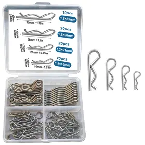 70 count Cotter Pins Assortment Kit, Heavy Duty R Clips and Spring Fasteners, 4 Sizes Hitch Pins for Trailer, Lawn Mower,  & Mechanical Repair, Mechanic's Choice