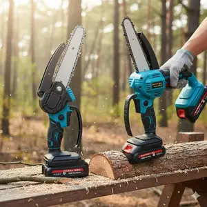 Portable Cordless Lithium Electric Pruning Saw, Handheld Chainsaw, Portable Chain Saws, Lightweight 4-Inch & 6-Inch Branch Cutter for Garden, Ergonomic Non-Slip Grip, Safety Lock, Ideal for Yard Maintenance, Tree Trimming, Clearing Vines