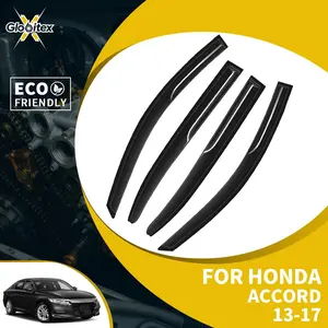 Tape-On Outside Window Visors Sun Rain Guards Vent for Honda Accord 4-Door Sedan 2013-2017, JDM Mugen Style Mount Wind Deflectors, 4PCS