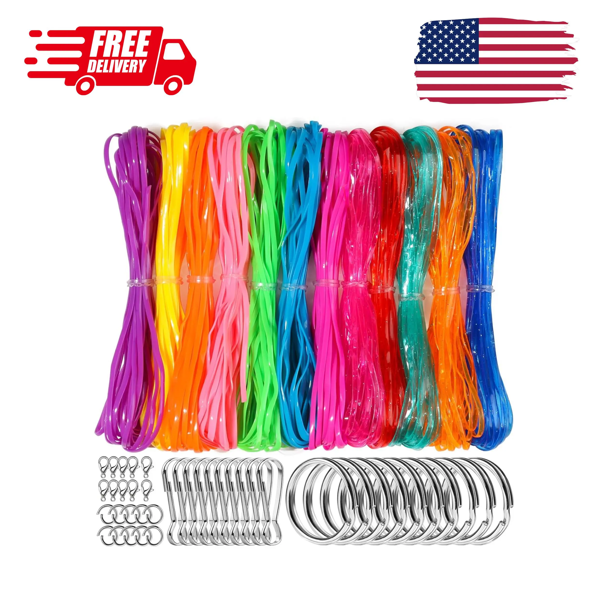 Lanyard String Kit, 12 Colors Plastic Lacing Cord