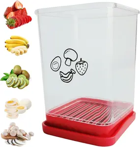 Cup Slicer Fruit, Fast Stainless Steel Vegetable Slicer Portable Strawberry Cutter with Cleaning Brush Handheld Slicing Tool Kitchen Cutting Gadget for Banana Egg Salad