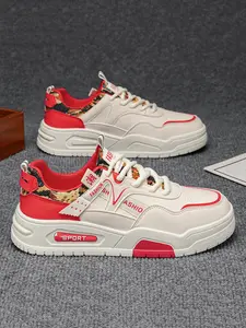 Men's All-Season Casual Leather Sneakers, Fashionable Flat Shoes for Students, Comfortable Daily Wear Footwear