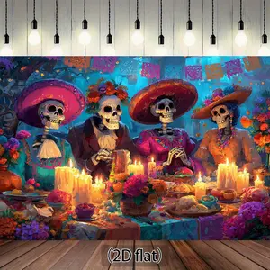 1 PC 2D Flat day theme flowers cor Artistic Decorative Stylish Modern Polyester Wall Hanging for Interior Decoration Indoor Use High Quality