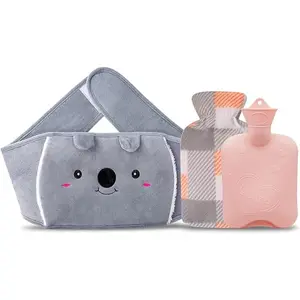 Cartoon Pattern Hot Water Bottle (1 Piece), Rubber Warm Water Bag with Soft Waist Cover, Portable Winter Hot Water Bottle, Suitable for Home and Office Use, Valentine's Day Gift, Hot Water Bottle