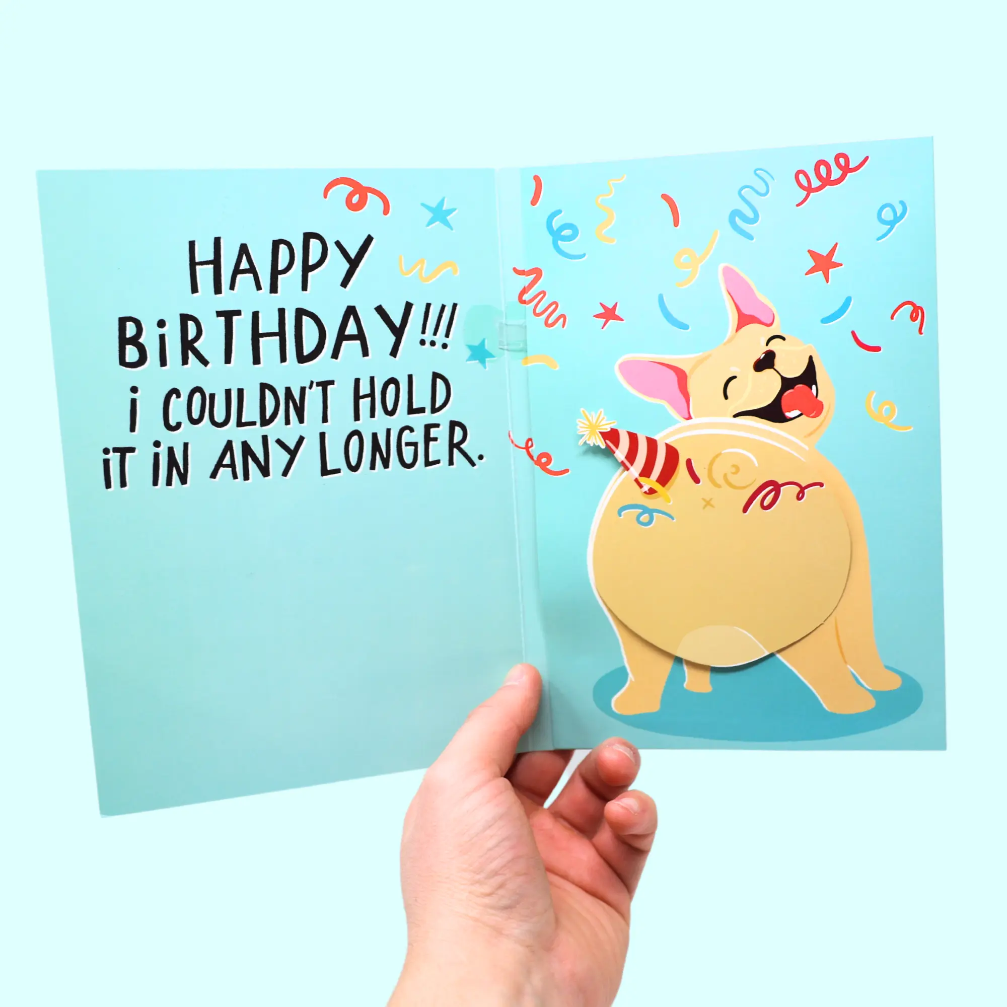 Good Egg Greetings 3D Sound Motion Farting Birthday Card - Dog,Cat,Farting Unicorn Themes - Humor-Themed Playful High-Quality Card - 3D Gag Gift - Shakes & Plays Up to 2,000 Times - With Envelope - Office Stationery Supplies Gift