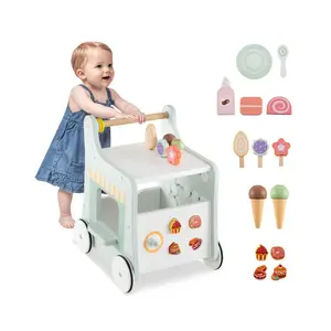 2-in-1 Baby Walker with Storage and Ice Creams for 1+ Years Old