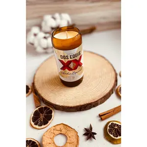 Beer candles - Dos Equis bottle - soy wax - hemp wicks - DECONSTRUCTED CANDLES
