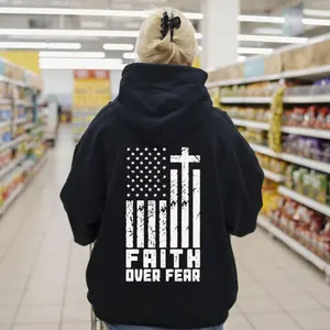 Encourage Spiritual Confidence with Trendy Faith Over Fear Christian Hoodie Featuring Uplifting Bible Verse Design