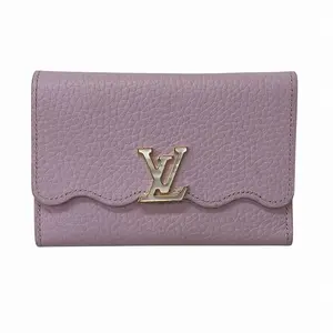 Pre-owned Louis Vuitton Calfskin Small Leather Goods Portefeuille Capucines Compact Leather Wallet