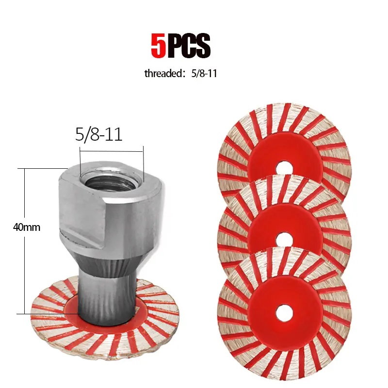 Compact Size Power Tool Diamond Blades Set - 5 Premium Blades, 40mm Diameter (1.57in), 5/8"-11 Removable Flange, Ultra-Thin Design for Precision Cut on Granite/Marble, Accessory for Angle Grinders & Masonry DIY, 5Pcs