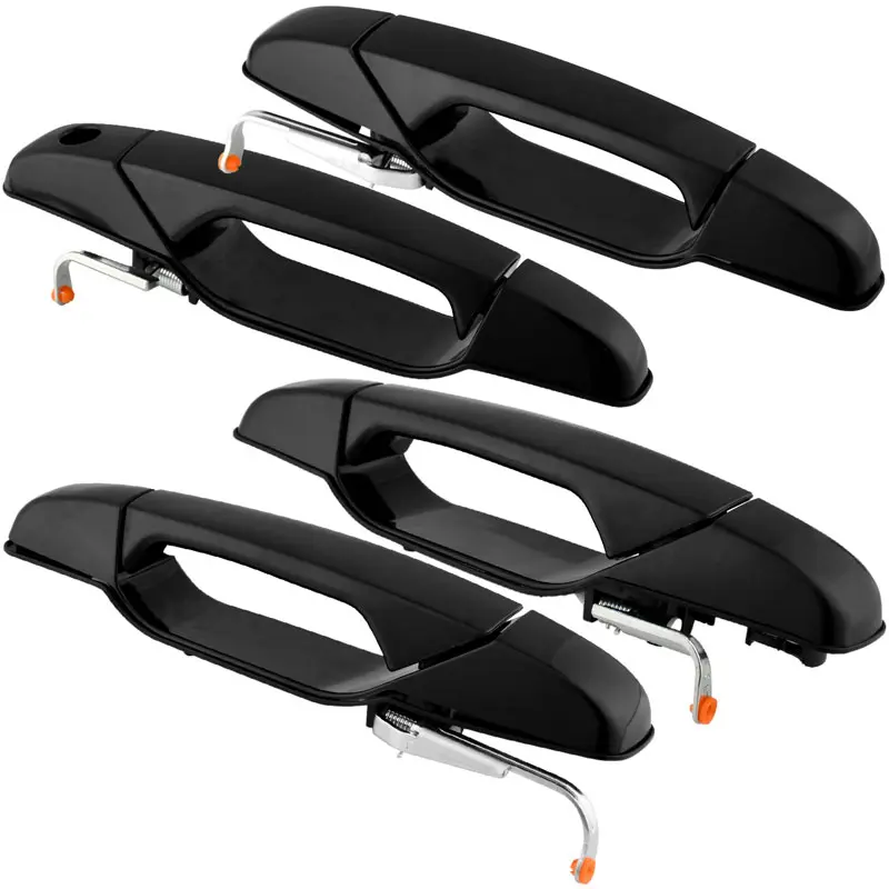 Motorbymotor 4PCS Front & Rear Black Exterior Door Handles for Chevy Silverado GMC Sierra