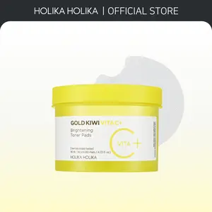 [Holika Holika] Gold Kiwi Vita C+ Brightening Toner Pad 80pcs — Daily Toner Pads for Dark Spots & Rough Skin