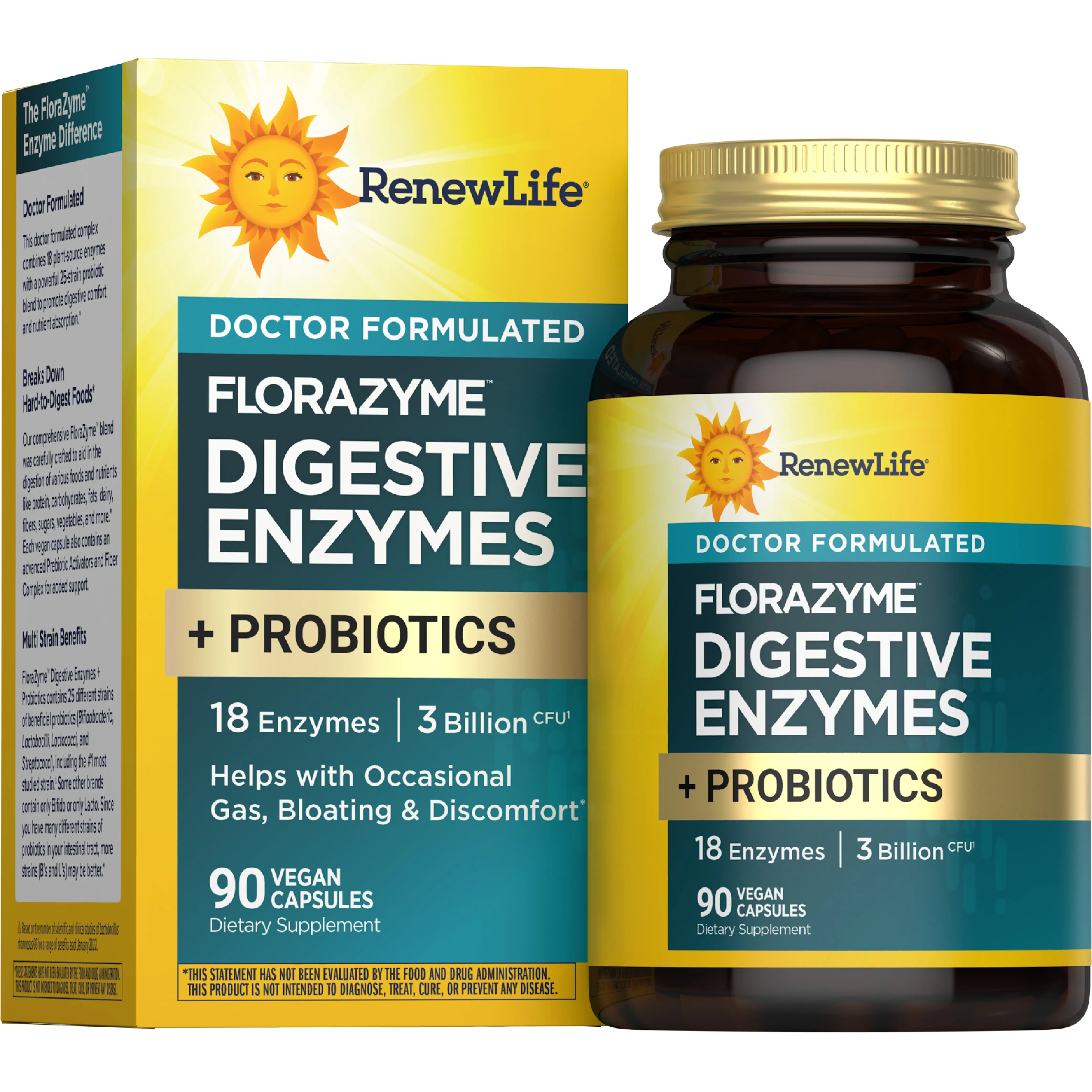 Renew Life FloraZyme Digestive Enzymes – Plus Probiotics – Doctor