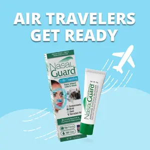 NasalGuard for Air Travelers | Cabin Air Protection Gel | Helps Block Dust, Mold & Airborne Contaminants | Drug-Free, Applied Around Nose | TSA Friendly | 150+ Uses (Cool Menthol, 10g)