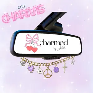 Custom Car Mirror Charm Chain & Hanger - 7 Personalized Charms - Cute Aesthetic Rearview Mirror Accessory | Charmed by Adds