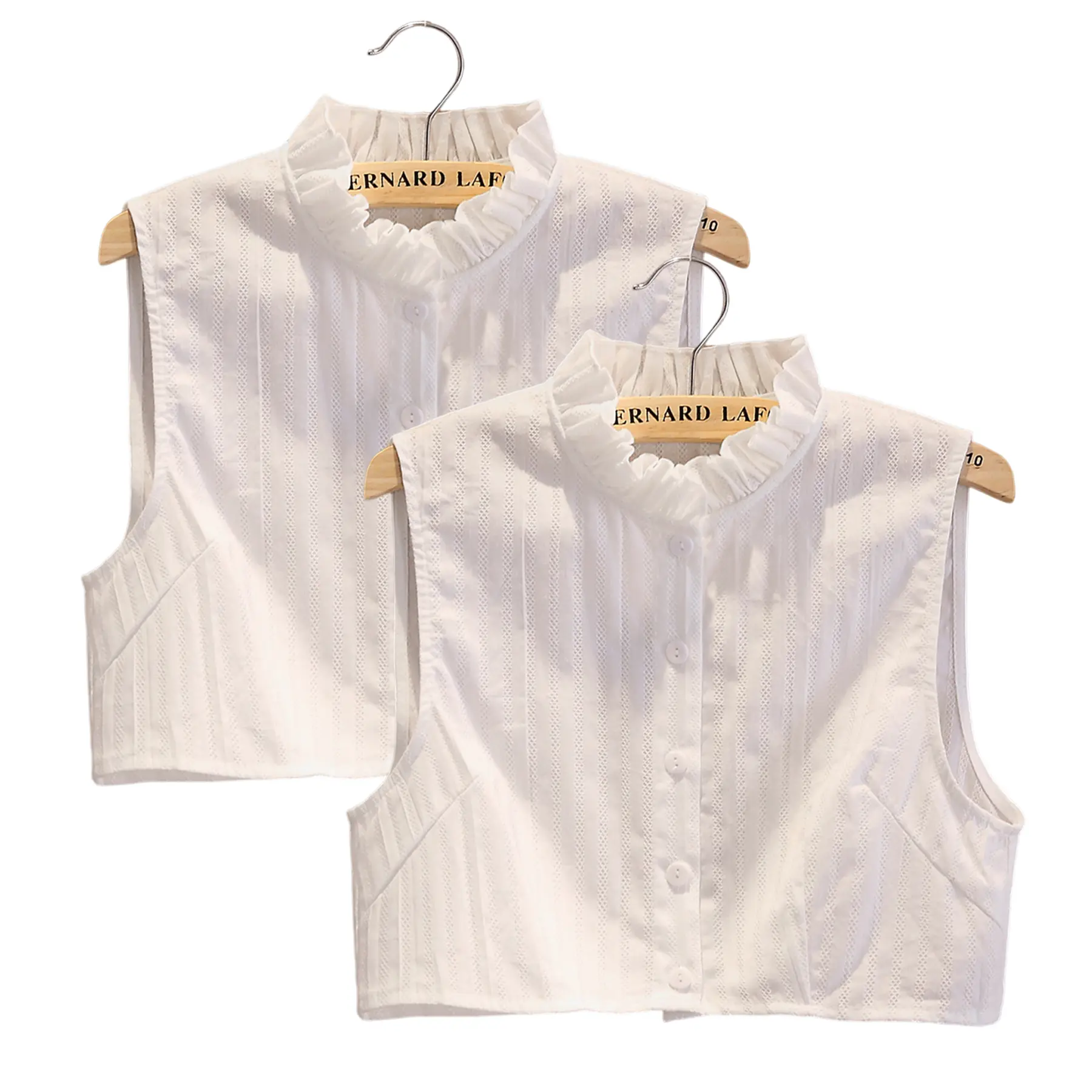 white stand-up collar-2pcs
