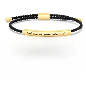 Popular Charms “BELIEVE IN YOU LIKE I DO” Motivational Tube Bracelet for Best Friends Gift Trendy Adjustable Bangles Jewelry