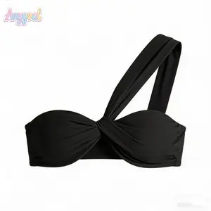 ANYGOAL Women’s Twist Front Ruched One-Shoulder Bikini Top   Trendy Asymmetric Swim Top with A swimsuits 2026 women  affordable swimsuits swim top swimsuits bikinis