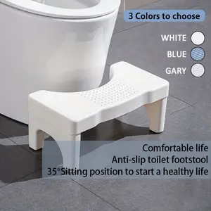 Heavy-duty toilet stool for one adult - extremely wide base and slip-resistant surface, sturdy plastic construction with ergonomically designed footrest - safe stool for elderly individuals and pregnant women - bathroom safety stool.