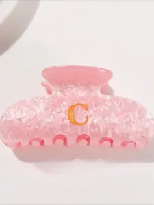Acrylic Letter Hair Clips For Women Alphabet Hair Claw Initial Hair Clip Fashion Glitter Chic Monogram Claw Clip Hair Accessory Large Hair Clip