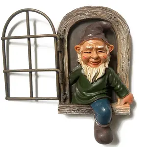 Outdoor Garden Gnome Resin Figurine, Cartoon Beard Dwarf Statue, Patio Decoration Craft, UV Resistant, Perfect for Yard, Garden, Balcony