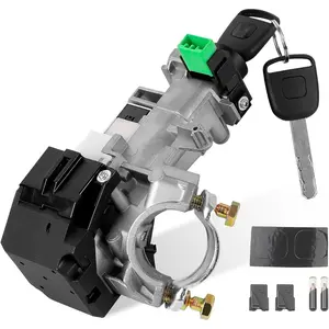 Ignition Switch Lock Cylinder Assembly Housing with 2 Keys Compatible with Honda Civic 1.3L 1.7L 2003 2004 2005 (with Chip)