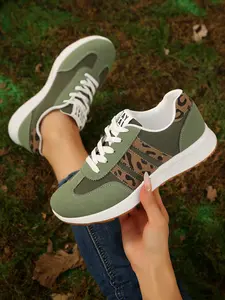 New Tiktok Trendy Women's Retro Casual Leopard Print Sneakers, Soft Faux Fur Breathable Fabric, Anti-Slip Shock Absorbing Sole, All-Season Comfort Shoes