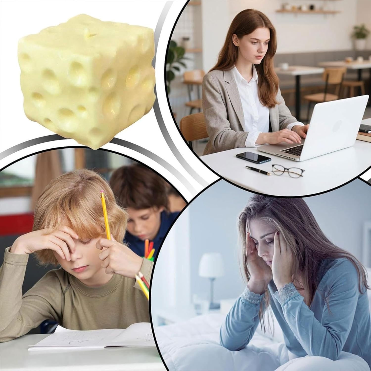 Slow Rise Squishy Cheese Block, Moldable Fidget Stress Ball with Super Soft Texture, Sensory Toy for Relaxation, ASMR Squeeze, Fun Desk Decor