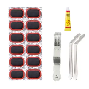 Bicycle cold repair rubber pry tire rod quick tire repair tool set, glue free tire patch tire repair combination tool box