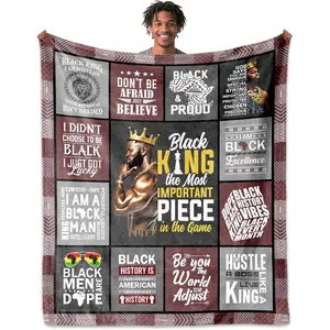 African American Black Gifts for Men, Afro American Gifts for Men Blanket 60"x50", Birthday Gift for Him Boyfriend Husband, My Man Gift Idea for Fathers Day Juneteenth Christmas Valentines Day, Cozy All-Season Blanket Christmas New Year Gift