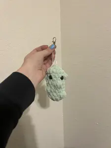 Crocheted Pickle Keychain