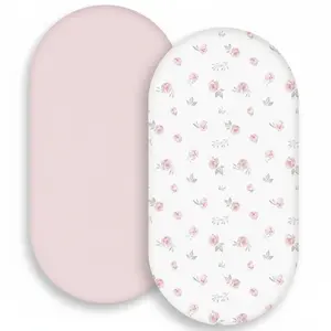 Baby Bassinet Sheets 2 Pack,  Bassinet Fitted Sheets for Girls Boys, Soft & Breathable Unisex Baby Mattress Sheet for Standard Bassinets 33"x17", Soft Bedding