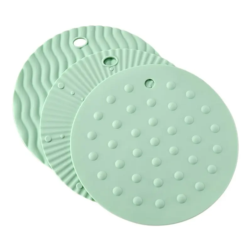 1pcs Silicone Round Insulation Pad, Waterproof Non-Slip Table Mat, Cup Holder, Heat Resistant, Washable, Hanging Hole Design, Multi-Use Home Helper