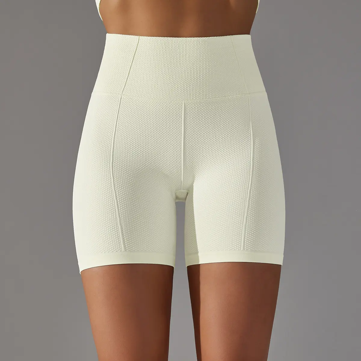 Butt Lifting Tummy Control Biker Shorts for Women High Waisted Compression Workout Shorts with Textured Fabric Seamless Sporty Sleek Athletic Shaper