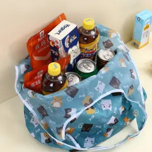 Foldable Shopping Bag Large Capacity Portable Supermarket Grocery Bag, Waterproof Foldable Handbag, Eco-Friendly Storage Bag, Reusable Bags