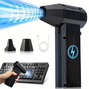 Handheld wireless turbine hair dryer, rechargeable high-power dust removal fan, computer keyboard case, car and household dust remover