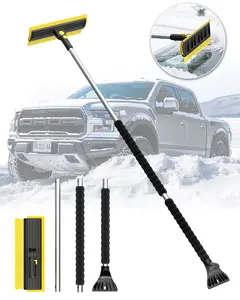 51.9" Car Cleaning Snow Brush & Ice Scrapers Set, 180° Degree Rotatable & Extendable Car Snow Removal Tool Set, Universal Car Cleaning Winter Snow Removal Tool for Car, Truck & SUV and Home Cleaning - Christmas Gift!