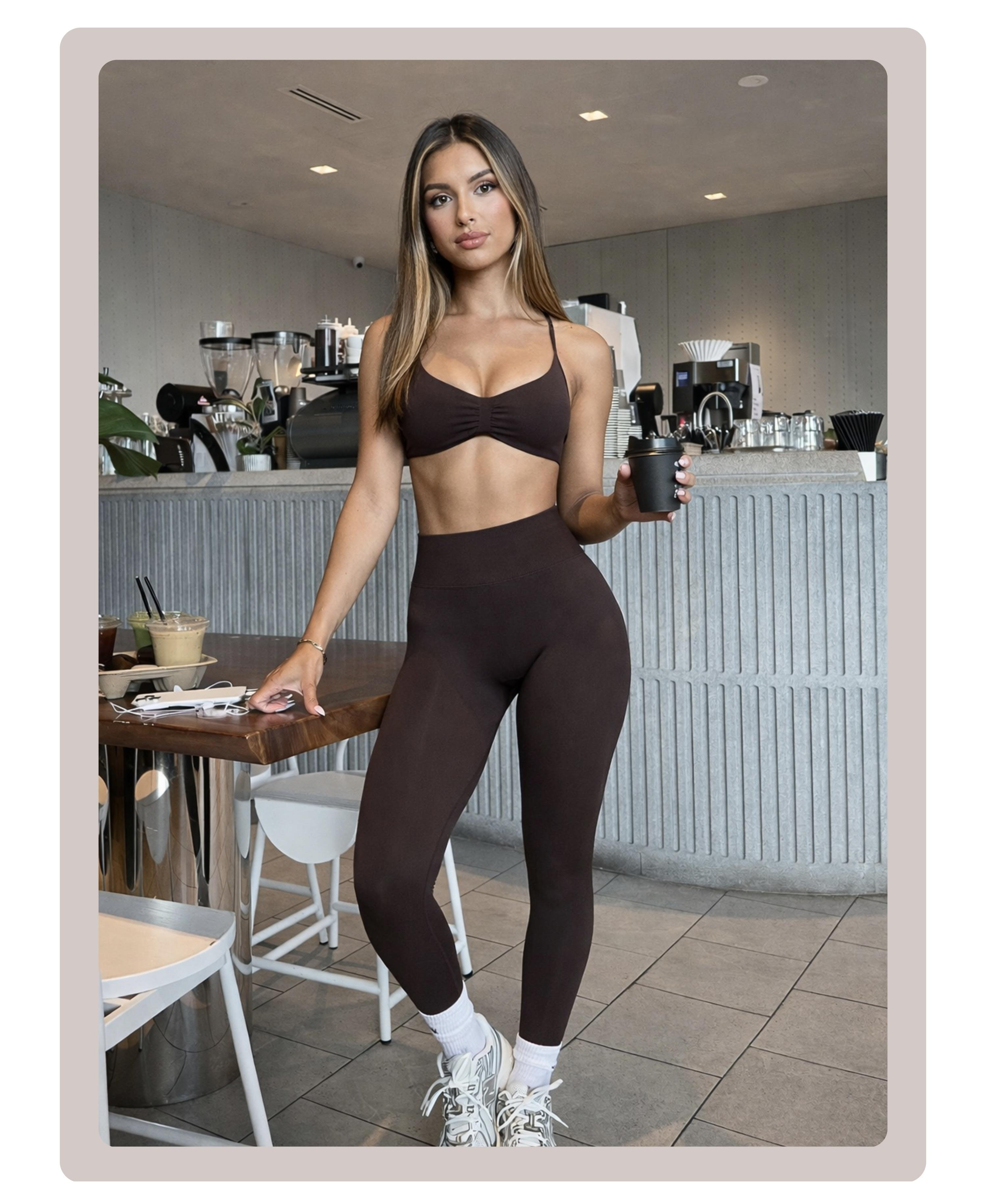 Coral Canton High Waisted Seamless Sports Leggings
