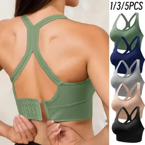 EssElegance 1/3/5PCS EssElegance Women's Criss Cross Cut Out Wireless Lingerie Top, Basic Solid Color Push Up Tank Top, Summer Bralette, Lingerie for Women, Push Up Bra, Bras for Women, Everyday Lingerie Top for Lady, Fall Wear, Fallfreshness